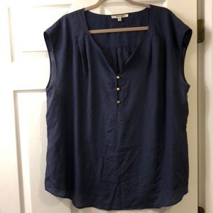 Cute navy top with gold buttons